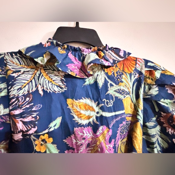 House of Harlow 1960 Blue and Orange Ruffled Floral Dress. - Picture 9 of 12